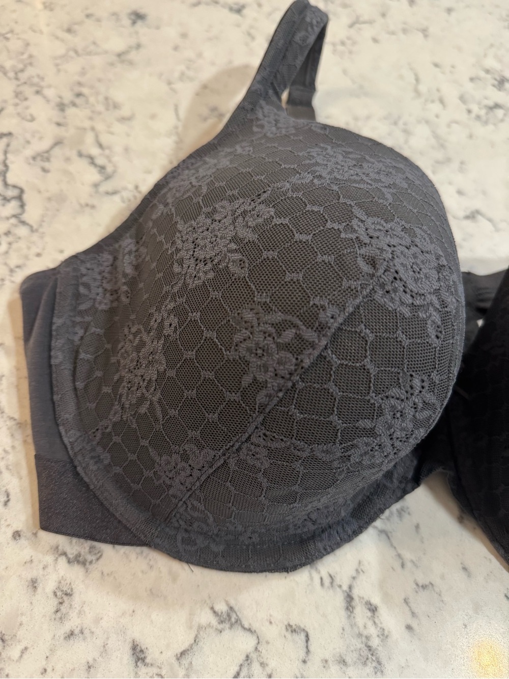 Cacique Full Coverage Lace T-Shirt Bra Gray Lightly Lined Underwire NWT 42DDD - Picture 3 of 9